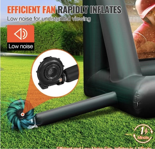 Pantalla de cine inflable Pantalla de proyector inflable de 24 pies para exteriores con soplador de aire de 360 W Pantalla inflable Material de tela Oxford Pantalla de soplado para películas al aire libre Soporta proyección frontal/trasera