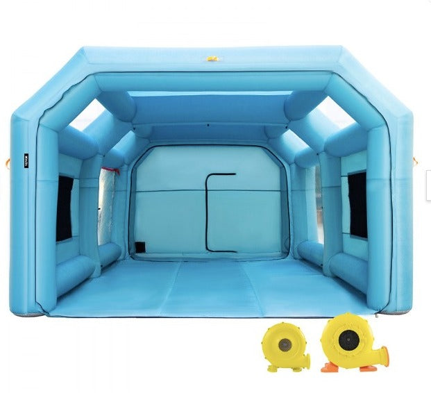 Cabina de pintura inflable portátil VEVOR, cabina de pintura inflable de 26 x 15 x 10 pies, tienda de campaña de pintura para coche con sistema de filtro de aire y 2 sopladores, garaje de aparcamiento