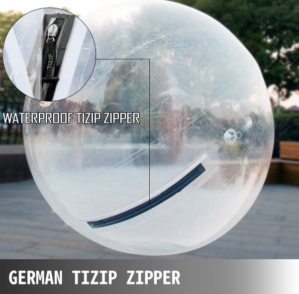 Caminar sobre el agua Bola para caminar Rollo Bola inflable Zorb con cremallera alemana PVC