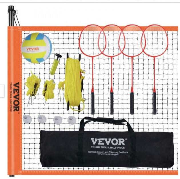 Juego de voleibol y bádminton, red de bádminton portátil para exteriores,