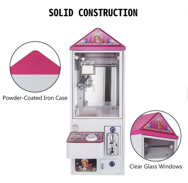 Mini Garra Grúa Máquina Caja de metal Bar Candy Toy Catcher A prueba de sacudidas