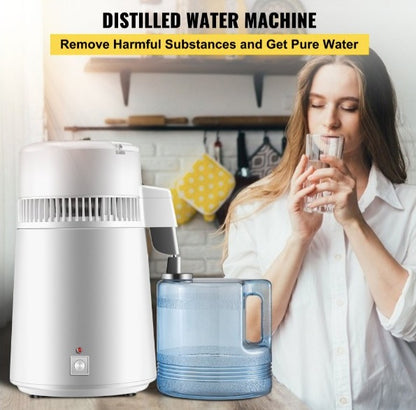 4 L Destilador de Agua 750 W de Acero Inoxidable con Contenedor de Agua