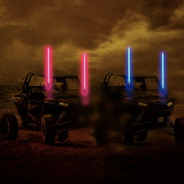 $1700 pesos con envío gratis. Whip Lights RGB Color Lighted Whips para UTV ATV 20 colores, 5 niveles, 23 modos, 10 opciones de velocidad, resistente a la intemperie,