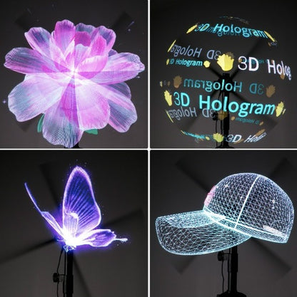 $1580 pesos, envío gratis, compra segura con Paypal. Ventilador holográfico 3D Ventilador de holograma de 16.5 pulgadas con 224 cuentas de LED