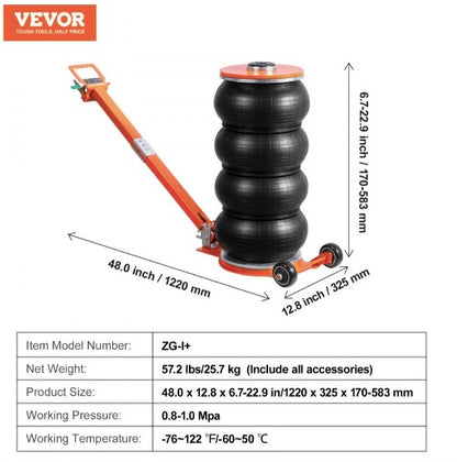 Gato neumático VEVOR Air Jack de 6 toneladas/13 000 libras con columna elevada para sedán