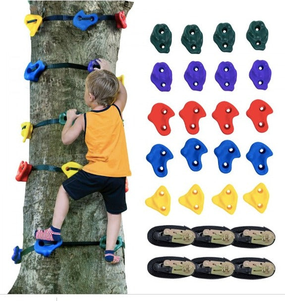 $1210 MXN con envío gratis y compra segura con Paypal. Ninja Tree Climbing Kit 20 soportes para trepar árboles 6 correas de trinquete al aire libre