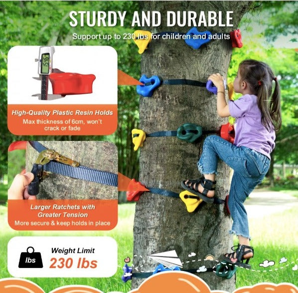 $1210 MXN con envío gratis y compra segura con Paypal. Ninja Tree Climbing Kit 20 soportes para trepar árboles 6 correas de trinquete al aire libre